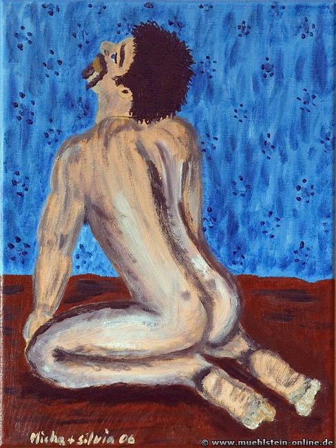 Acrylbild Der nackte Mann. Part I and II