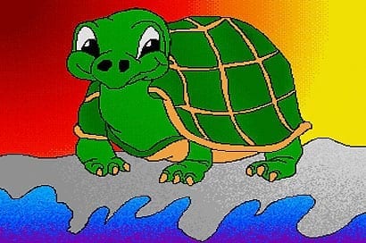Schildkröte Amiga. Schildi entstand auf einem A2000