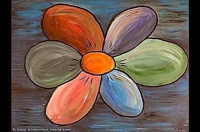 Acrylbild bunte Blume